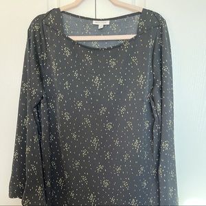 Black and Gold Prologue Bell Sleeve Midi Dress Size:Large